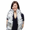 6' White/ Black Multi-Color Feather Boa